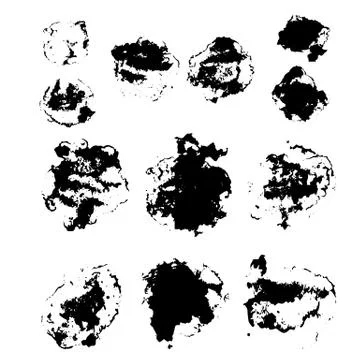 The vector set of different grunge brushes Stock Illustration