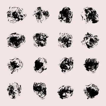 The vector set of different grunge brushes Stock Illustration