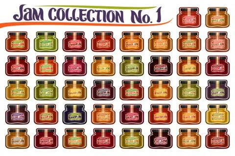 Vector set of different Jam Jars Stock Illustration
