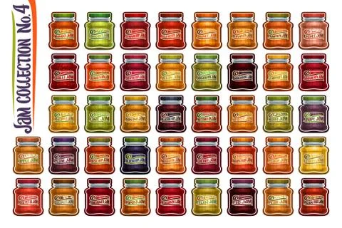 Vector set of different Jam Jars Stock Illustration