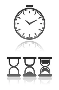 Vector set of different kind of clock icons Stock Illustration
