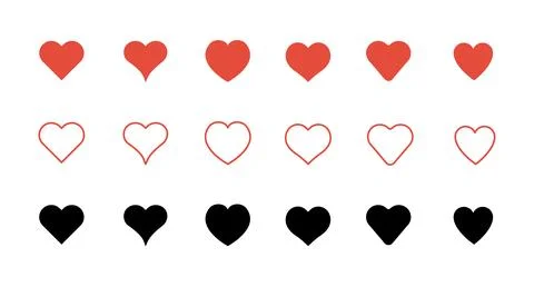 Vector set of different shapes of heart. Set of heart silhouette Stock-Illustration