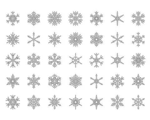 Vector set of different snowflakes Christmas New Year web icons Stock Illustration