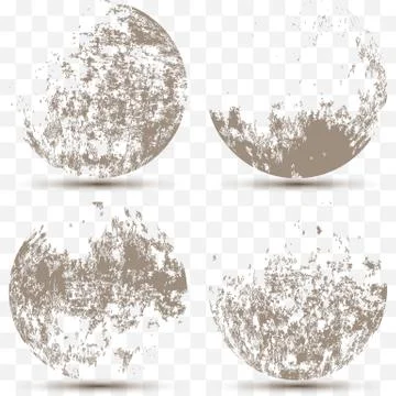 Vector set of different striped 3d grunge spheres Stock Illustration