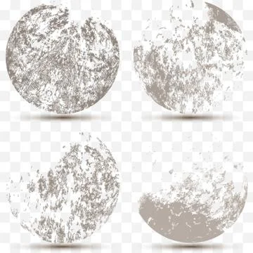 Vector set of different striped 3d grunge spheres Stock Illustration