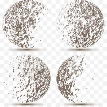 Vector set of different striped 3d grunge spheres Stock Illustration