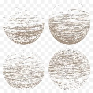 Vector set of different striped 3d grunge spheres Stock Illustration