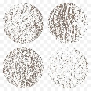 Vector set of different striped 3d grunge spheres Stock Illustration