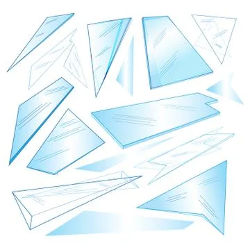 Vector set of different transparent glass Stock Illustration