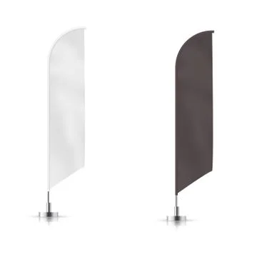 Vector set of different types banner flag Stock Illustration