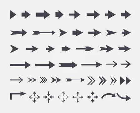 Vector set of different vector arrows isolated on white backgrou Vector se... Stock Photos