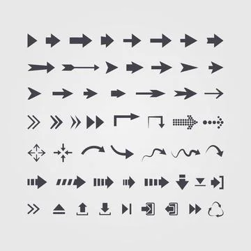 Vector set of different vector black arrows Vector set of different vector... Stock Photos