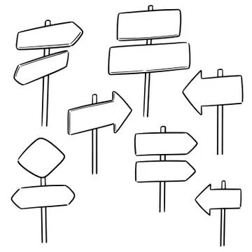 Vector set of direction post Stock Illustration
