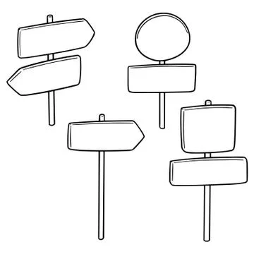 Vector set of direction post Stock Illustration