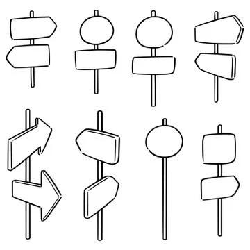 Vector set of direction post Stock Illustration
