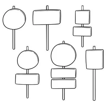 Vector set of direction posts Stock Illustration