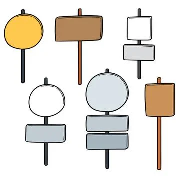 Vector set of direction posts Illustrazione stock