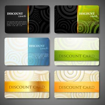 Vector set of discount cards with circle pattern Stock Illustration