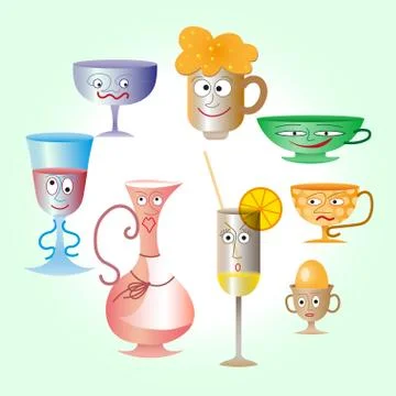 Vector set of dish washing equipment Stock Illustration