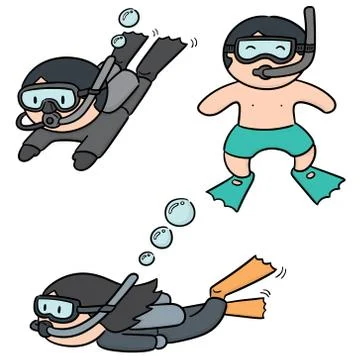 Vector set of diver Stock Illustration