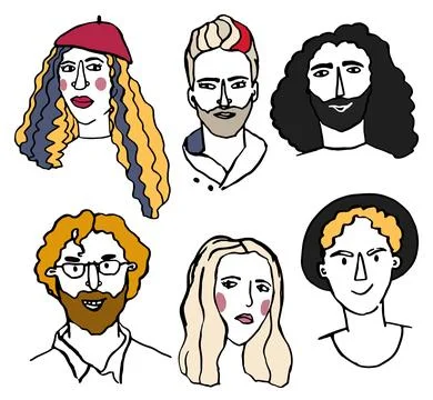 Vector set of diversity group of young boys, women, men, girls, transgender Stock Illustration