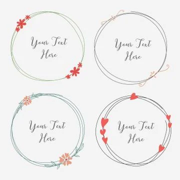 Vector Set Of Dividers Round Frames For Decoration. Handmade Vector Illustration Stock Illustration
