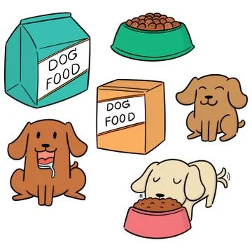 Vector set of dog food Stock Illustration