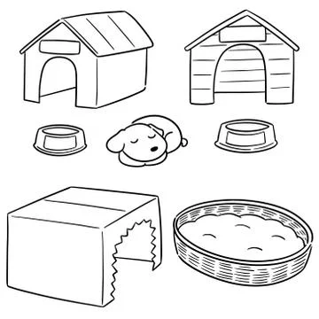 Vector set of dog house Stock Illustration