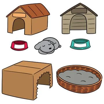 Vector set of dog house Stock Illustration