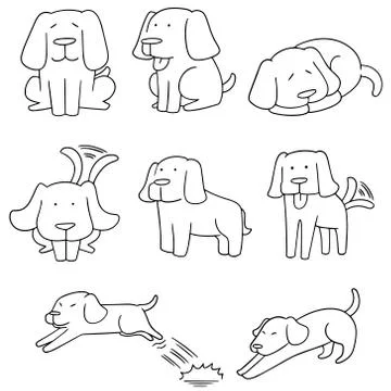 Vector set of dog, labrador retriever Stock Illustration