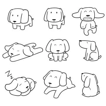 Vector set of dog, labrador retriever Stock Illustration