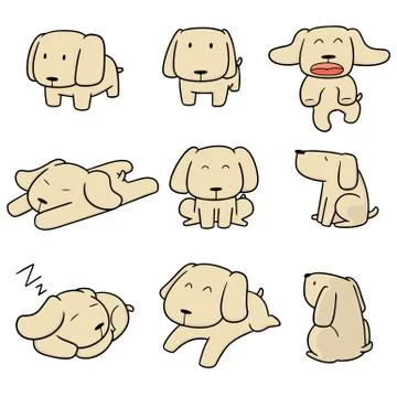 Vector set of dog, labrador retriever Stock Illustration
