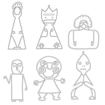 Vector set of Dolls Abstract Human Symbols Illustrazione stock