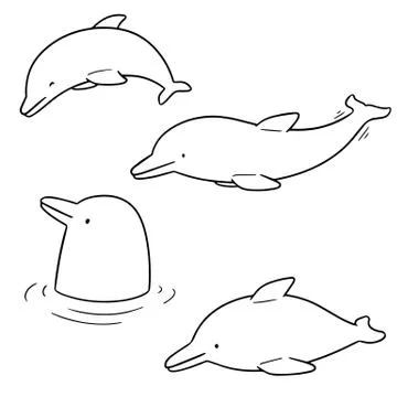 Vector set of dolphin Stock Illustration