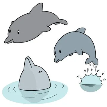 Vector set of dolphin Stock Illustration