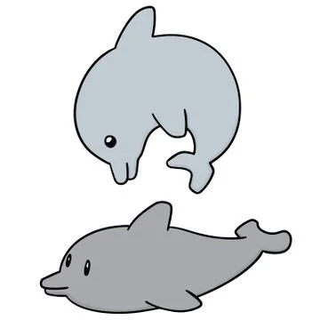 Vector set of dolphin Stock Illustration