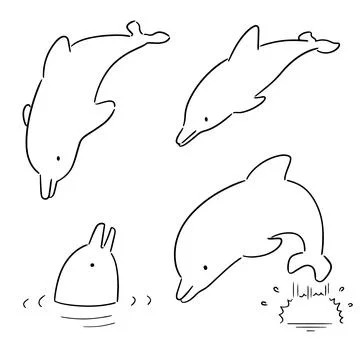 Vector set of dolphin Stock Illustration