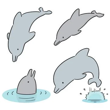 Vector set of dolphin Stock Illustration