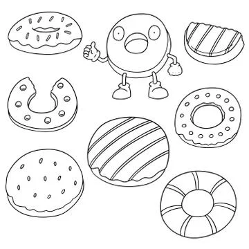 Vector set of donut Stock Illustration