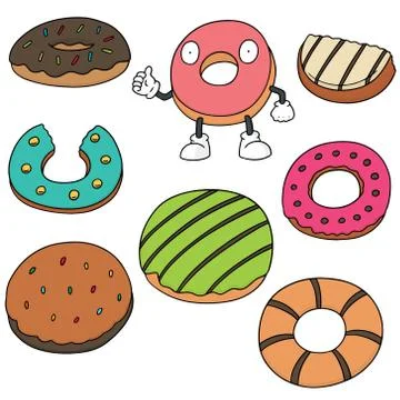 Vector set of donut Stock Illustration