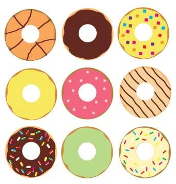 Vector set of donuts Stock Illustration