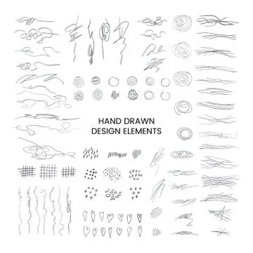 Vector set with doodle abstract illustrations Stock Illustration