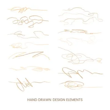 Vector set with doodle abstract illustrations Stock Illustration