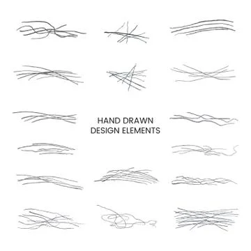 Vector set with doodle abstract illustrations Stock Illustration