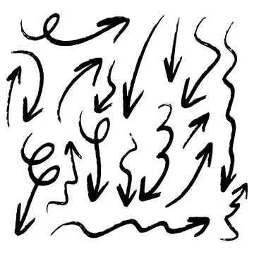 Vector set of doodle hand drawn chalk arrows Stock Illustration