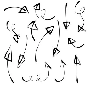 Vector set of doodle hand drawn chalk arrows Stock Illustration