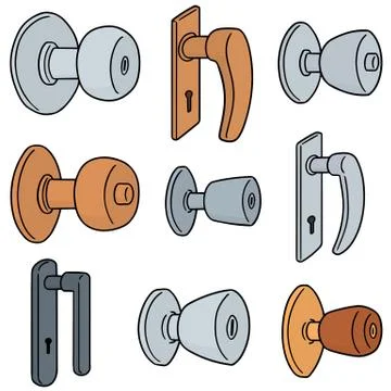 Vector set of door knob Stock Illustration