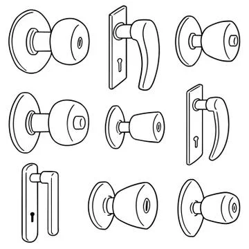 Vector set of door knob Stock Illustration