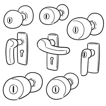 Vector set of door knob Stock Illustration