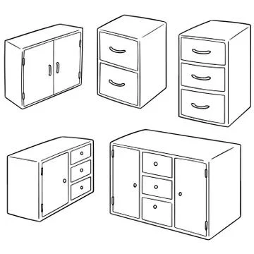 Vector set of drawer Stock Illustration